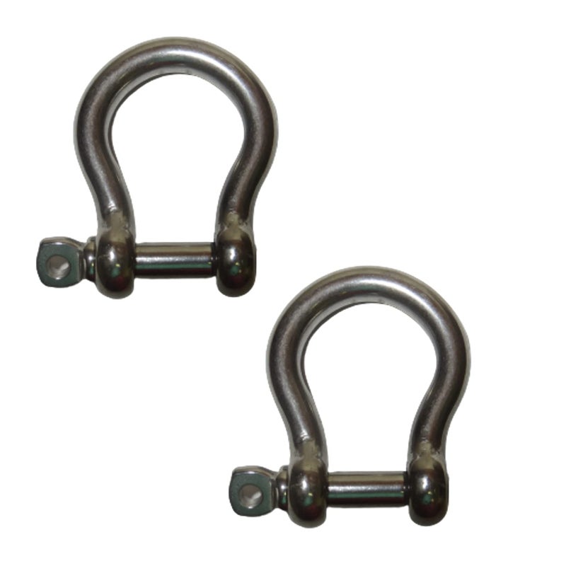 US STAINLESS 2 Pieces Stainless Steel 316 Forged Bow Shackle 3/8" (10mm) Marine Grade - Image 1